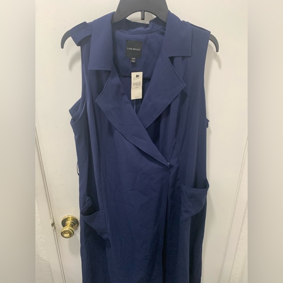 NWT Lane Bryant Size 18 / 20 Woman's Navy Blue Sleeveless Dress Pockets - Picture 9 of 10